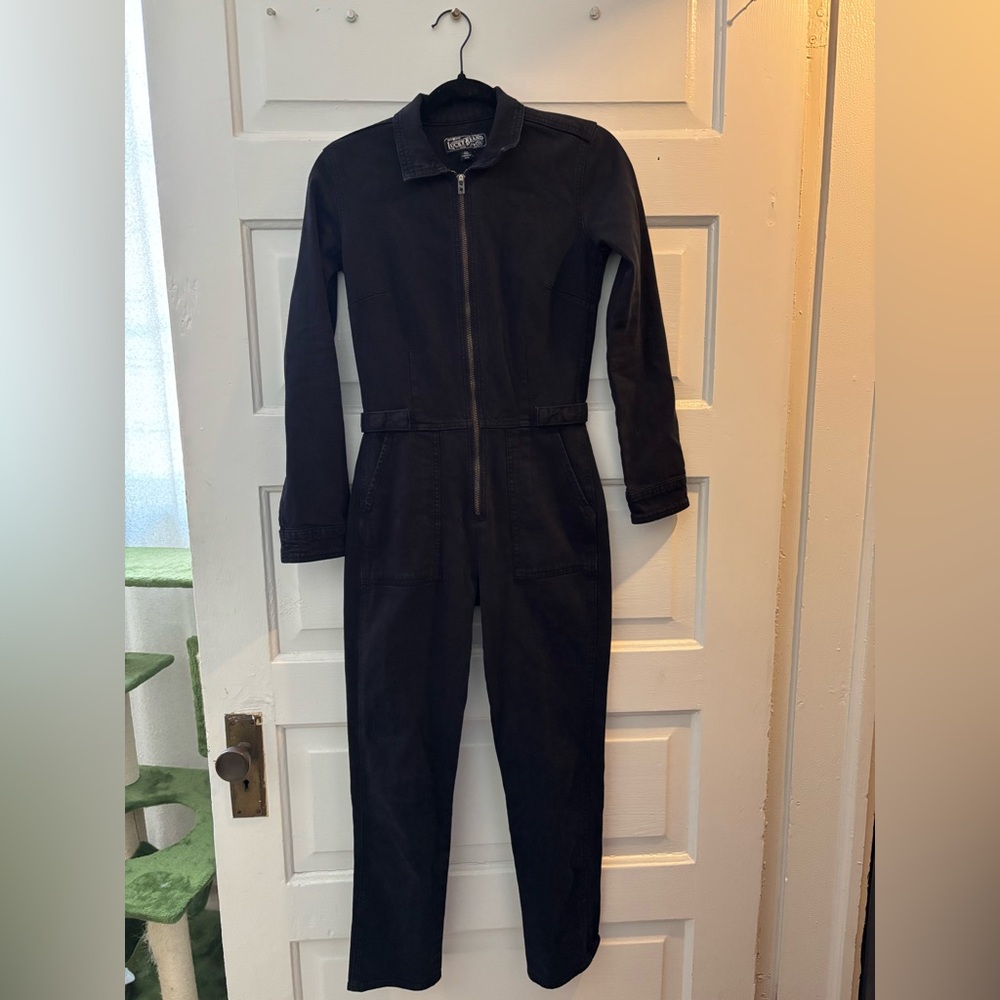 Lucky Brand Black Zip-Up Jumpsuit